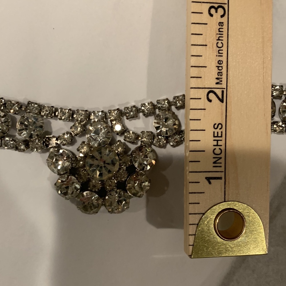 Vintage rhinestone necklace. 16 inches exactly - Picture 4 of 6